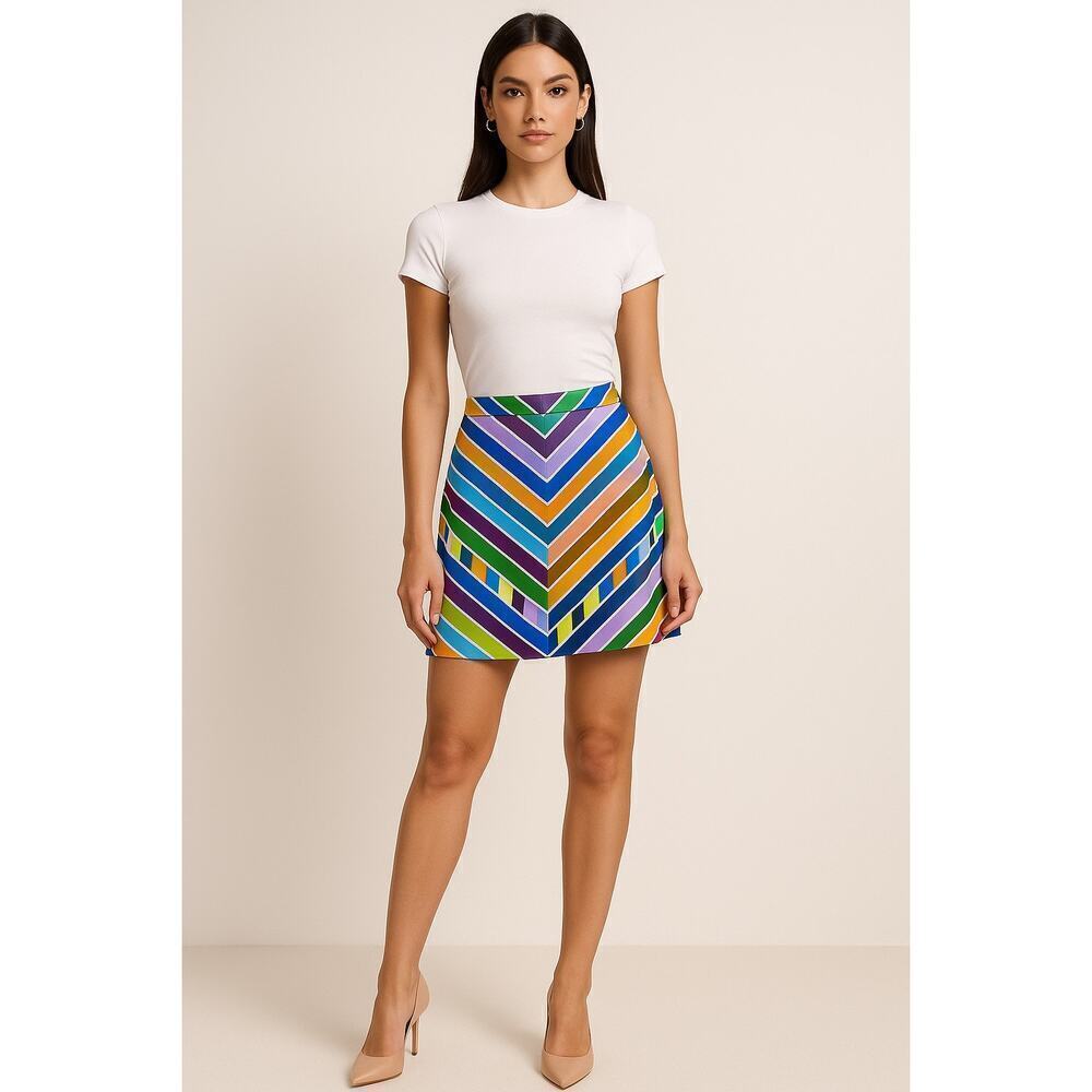 Milly Multicolor Chevron Stripe Mini Skirt – Size 0